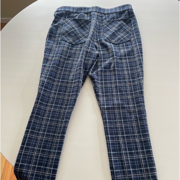 Nordstrom Plaid Navy Blue Fitted Trousers - Picture 3 of 3